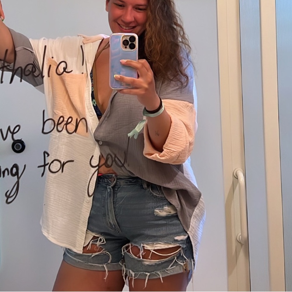 Ripped Blue Jean Shorts